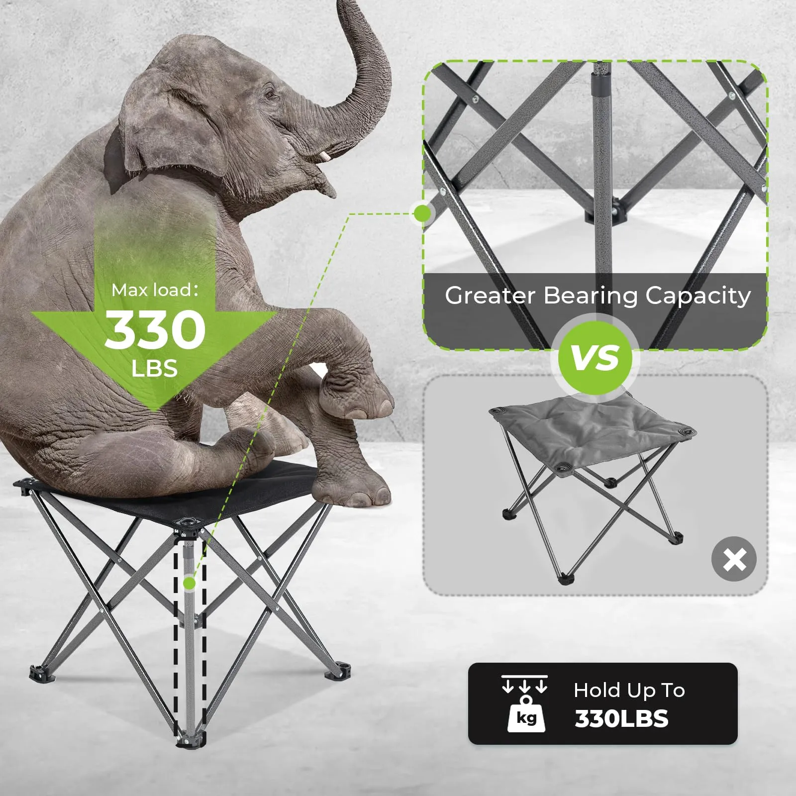 KingCamp Portable Swing Recliner Chair   Padded Camping Footrest Bundle