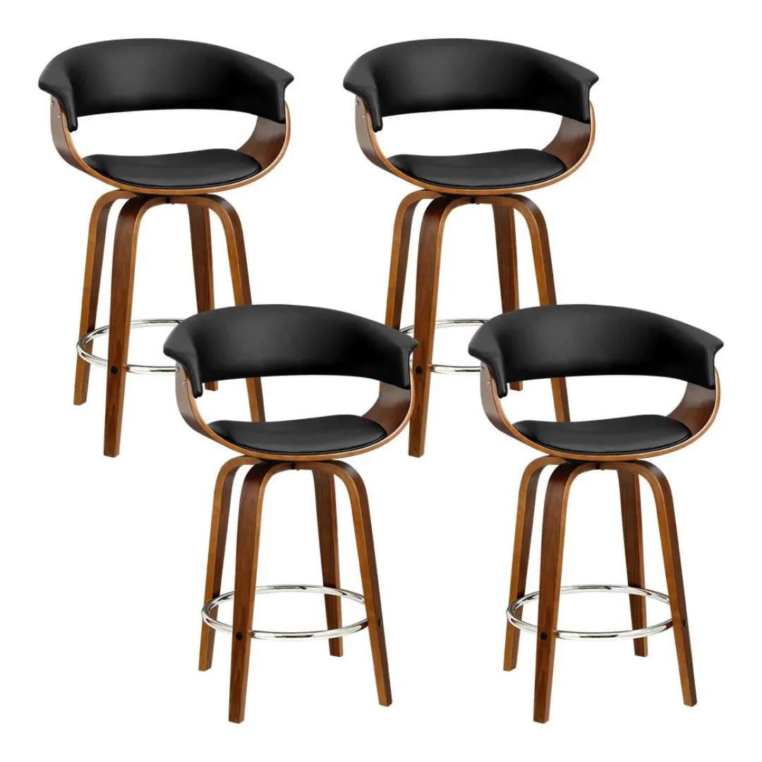 Kleta Swivel PU Leather Bar Stool