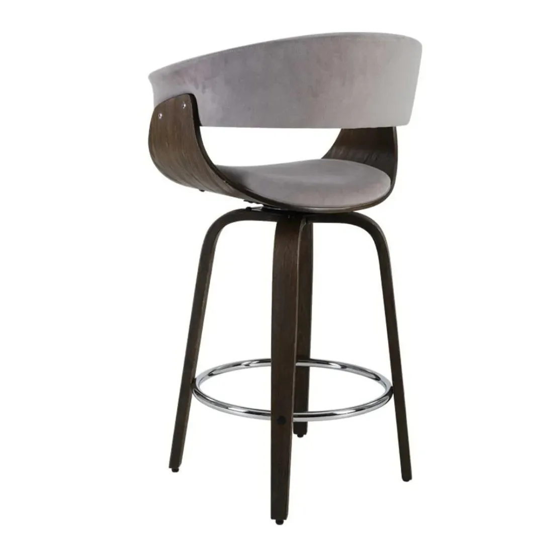 Kleta Swivel PU Leather Bar Stool