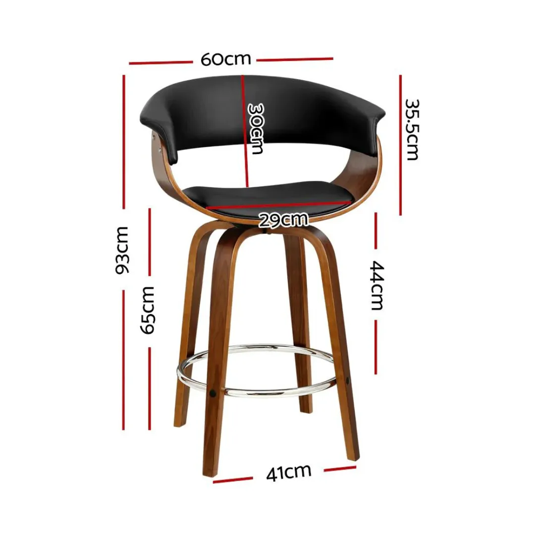 Kleta Swivel PU Leather Bar Stool