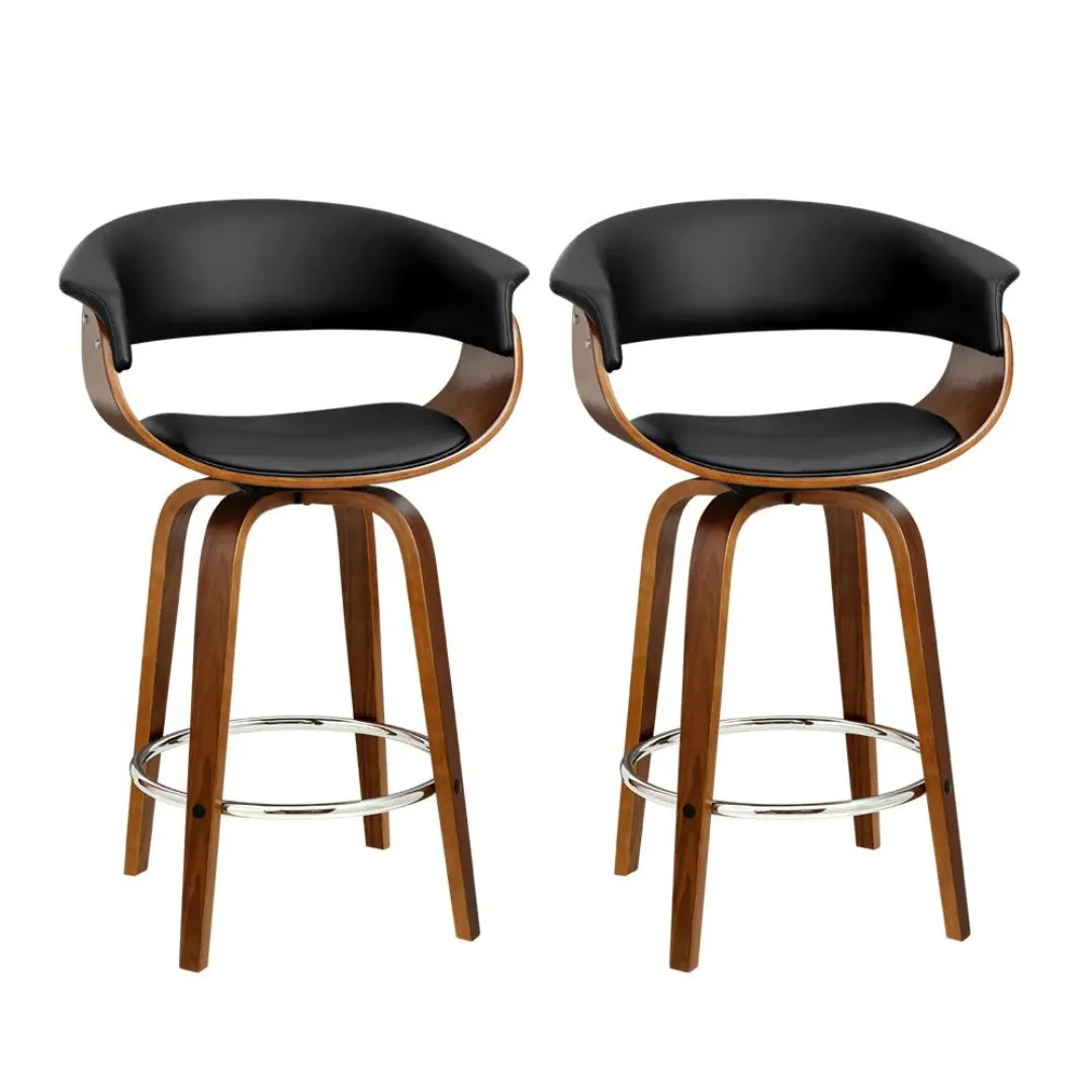 Kleta Swivel PU Leather Bar Stool