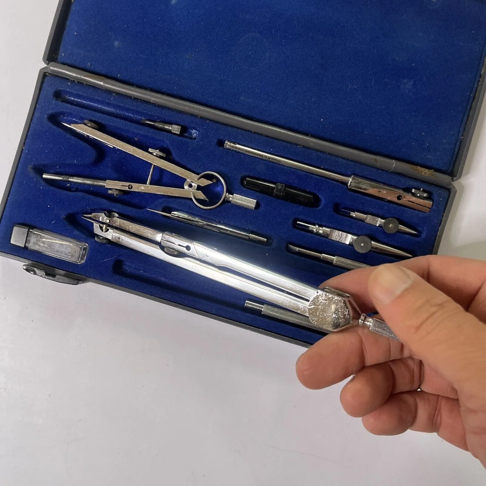 Kronos 409 Compass Set Precision Drafting Tools Made In Italy Vintage