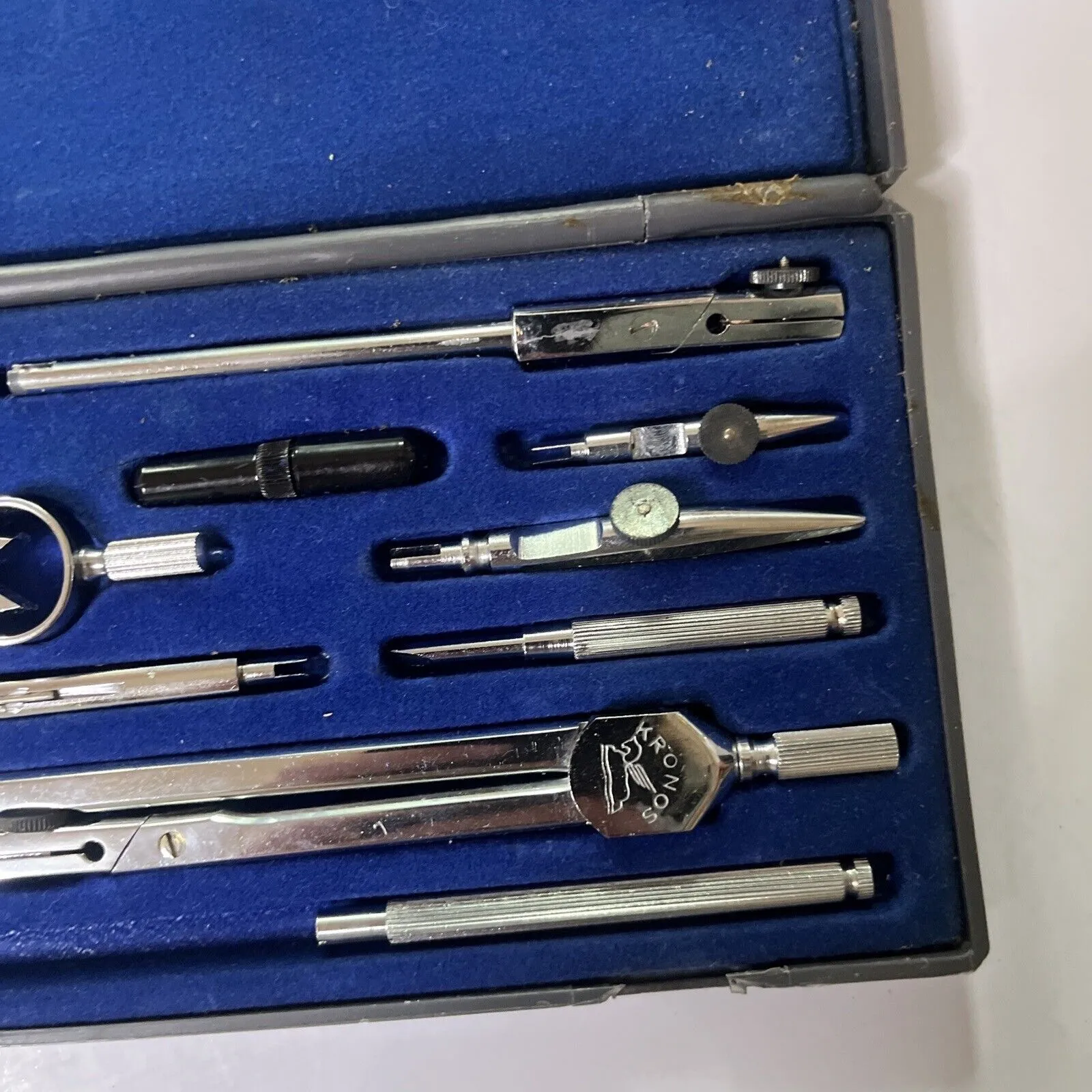 Kronos 409 Compass Set Precision Drafting Tools Made In Italy Vintage