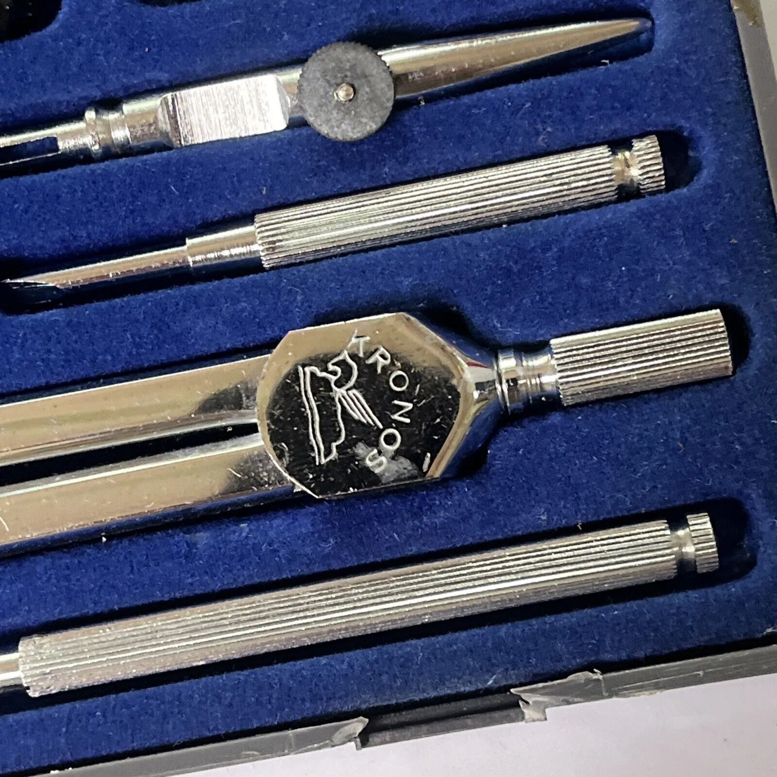 Kronos 409 Compass Set Precision Drafting Tools Made In Italy Vintage