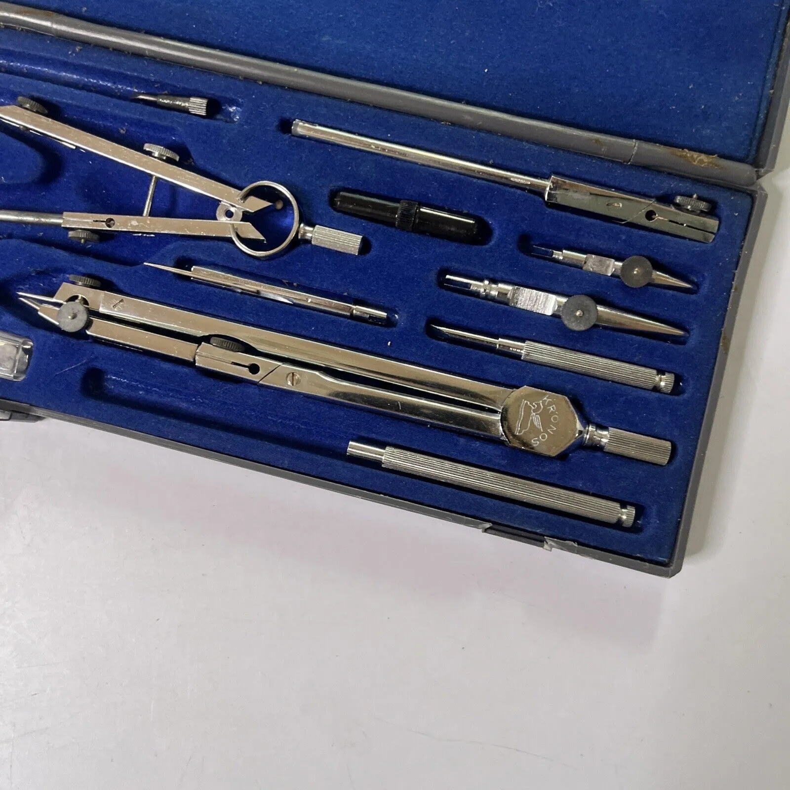 Kronos 409 Compass Set Precision Drafting Tools Made In Italy Vintage
