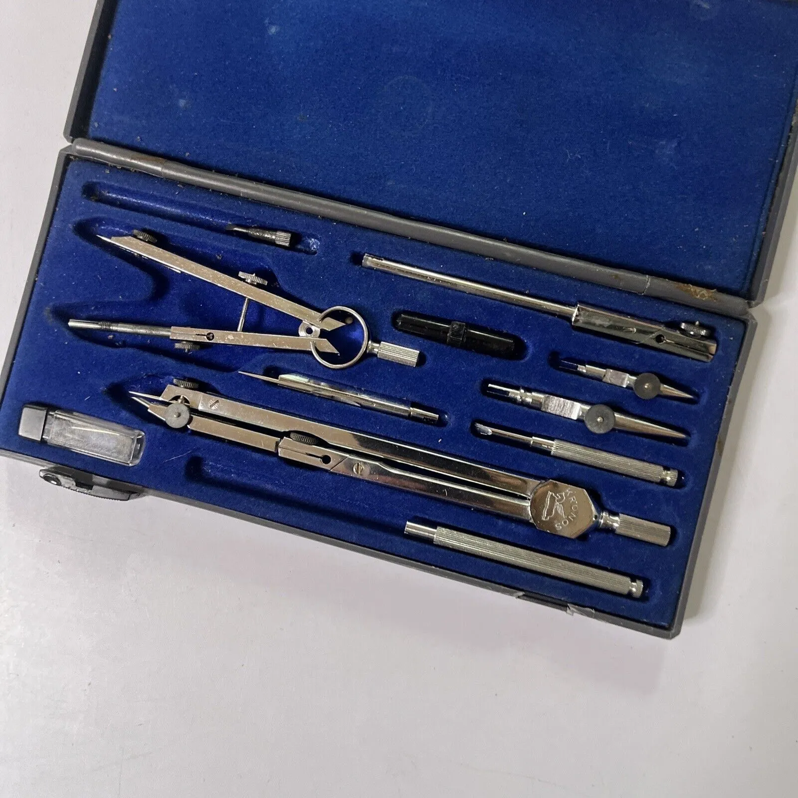 Kronos 409 Compass Set Precision Drafting Tools Made In Italy Vintage