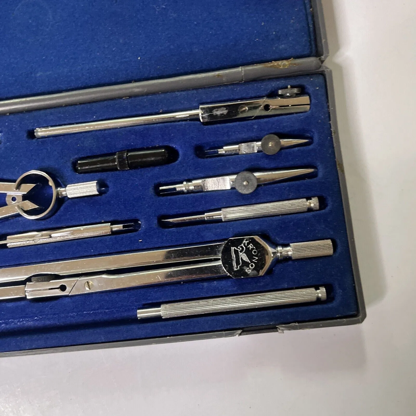Kronos 409 Compass Set Precision Drafting Tools Made In Italy Vintage