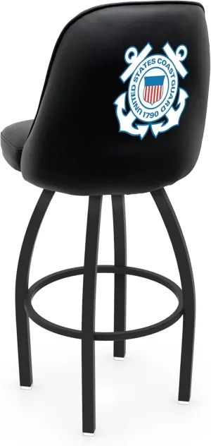 L048 Logo Grizzly U.S. Coast Guard Swivel Bar Stool