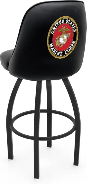L048 Logo Grizzly U.S. Marines Swivel Bar Stool