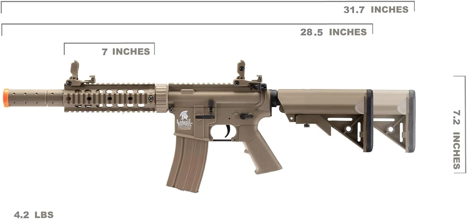 Lancer Tactical Gen 2 M4 SD AEG Airsoft Nylon Polymer with Battery and Charger（High fps/Low fps