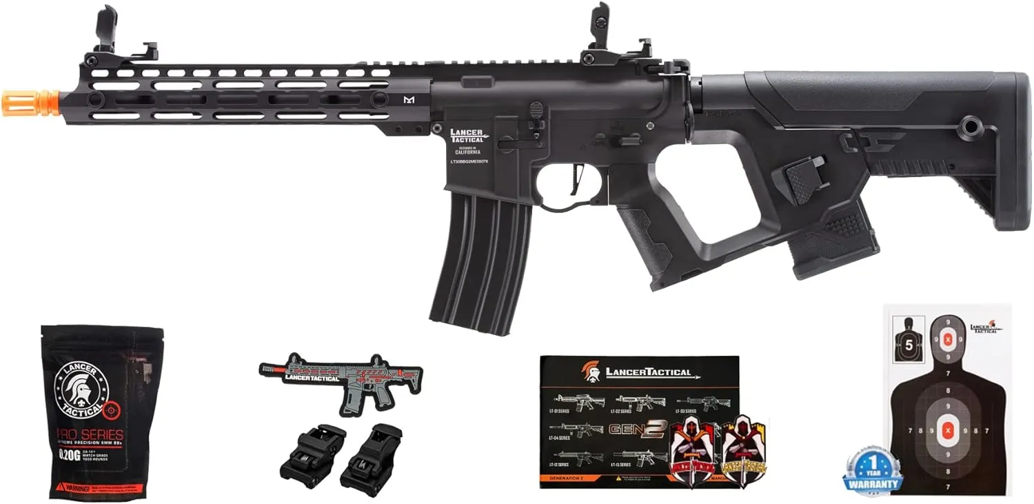 Lancer Tactical Gen 2 Proline Enforcer Blackbird M4 Full Metal Airsoft Rifle w/Two Magazines (ETU & Mosfet Included)