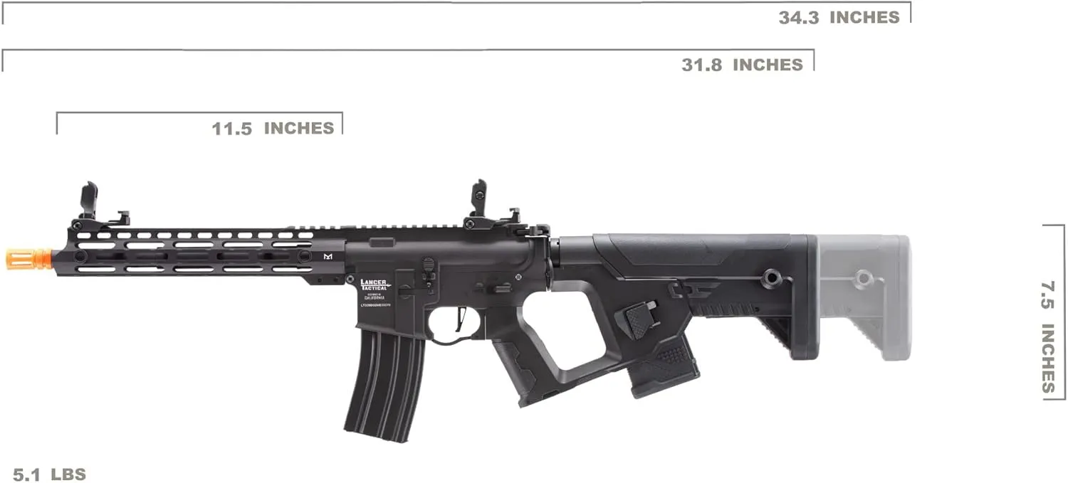 Lancer Tactical Gen 2 Proline Enforcer Blackbird M4 Full Metal Airsoft Rifle w/Two Magazines (ETU & Mosfet Included)
