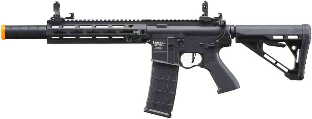 Lancer Tactical Nitro 10" MLOCK Proline Series M4 Airsoft Rifle with Delta Stock (Color: Black)
