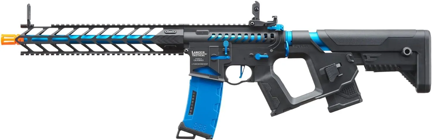 Lancer Tactical Proline M4 Gen 2 Enforcer Night Wing Skeleton Full Metal Airsoft Rifle with ETU and Mosfet & Color High Speed Mag