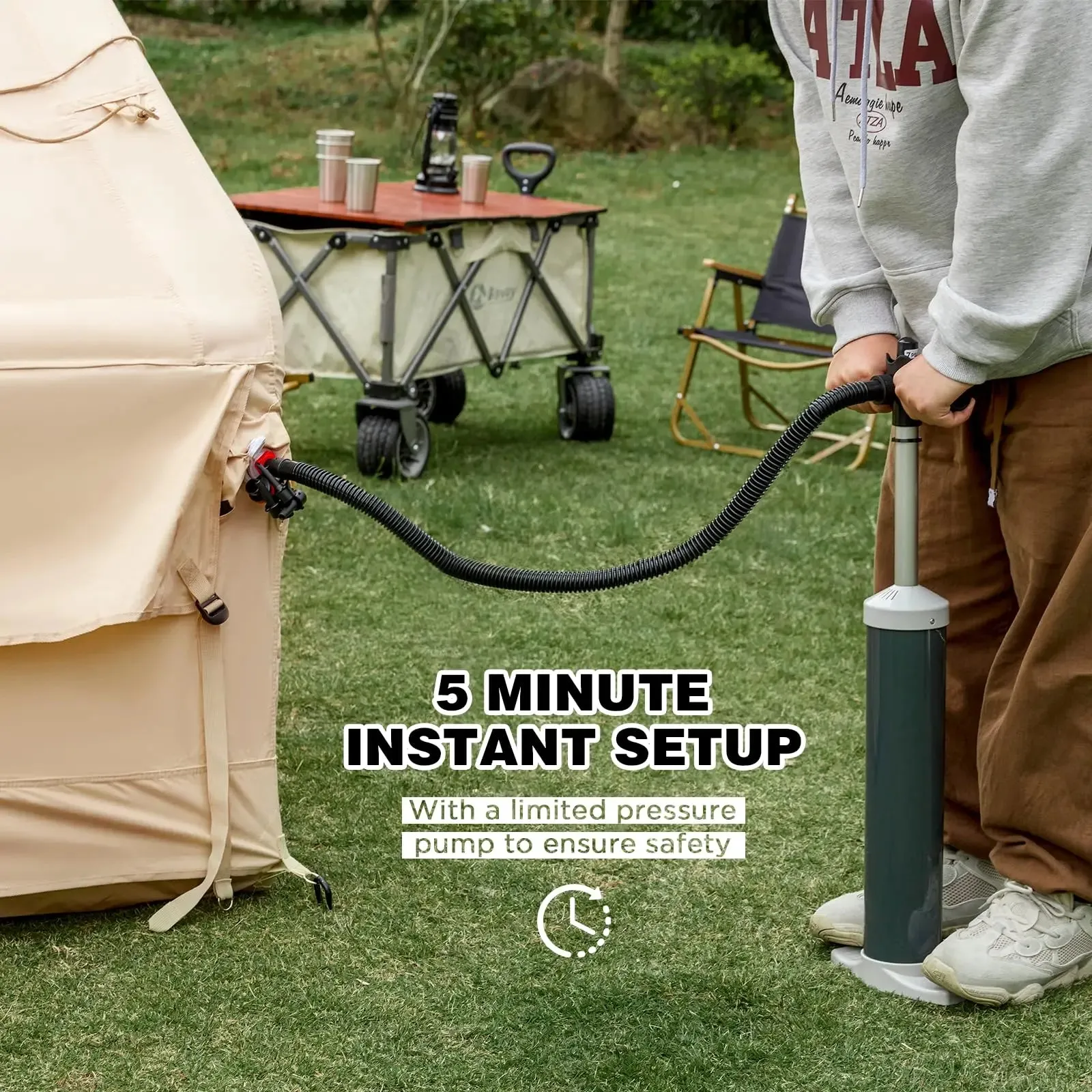 Large 4 Season Inflatable Camping Tent for 8 to 10 People