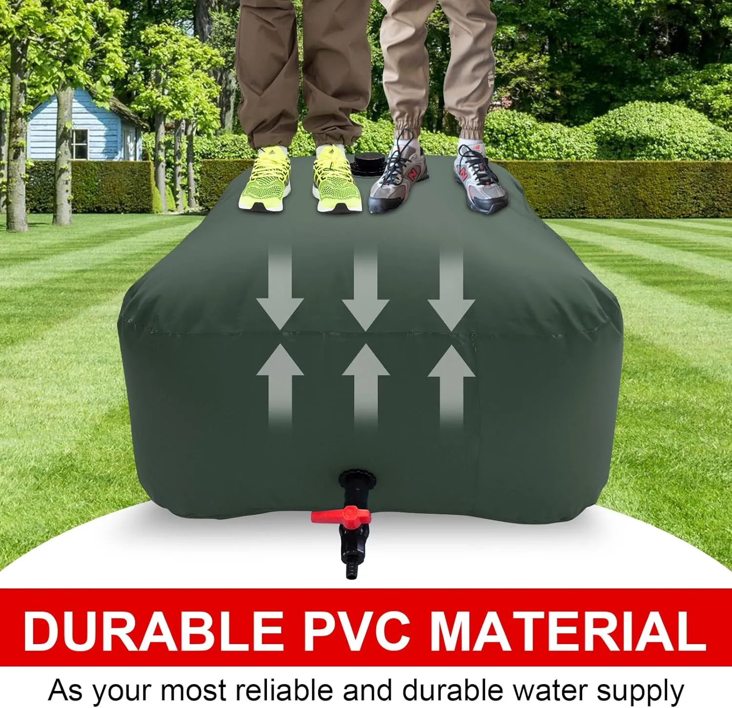 Large Capacity Water Storage Bladder 500L/132Gal Portable Water Tank Foldable Soft Water Bag for Gardening, Drought Resistance, Fire Prevention, Emergency Water, Agricultural Irrigation