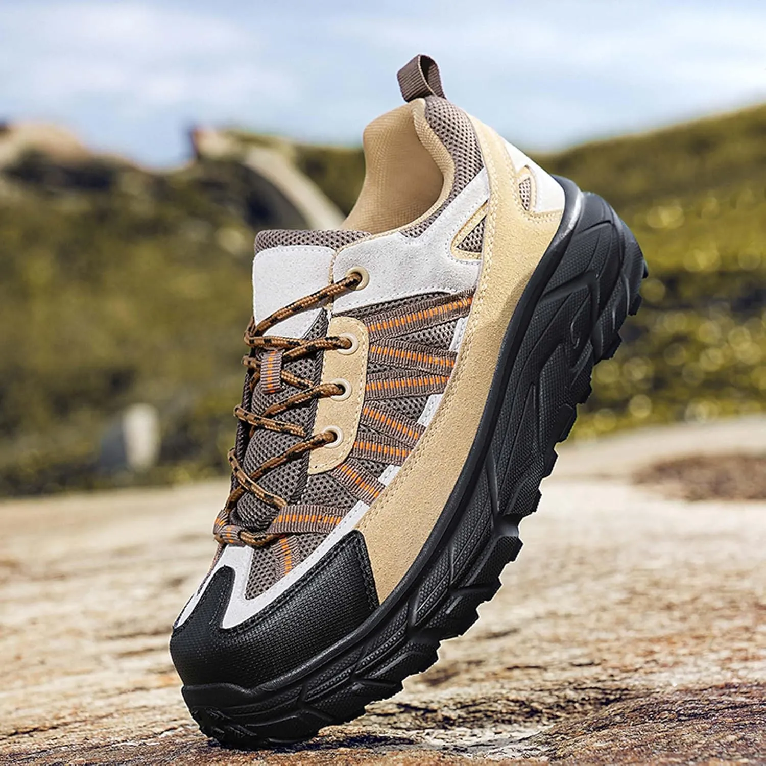 Large Size Hiking Shoes, Ultra Light Outdoor Leisure Rubber Sole, Four Season Sports Shoes