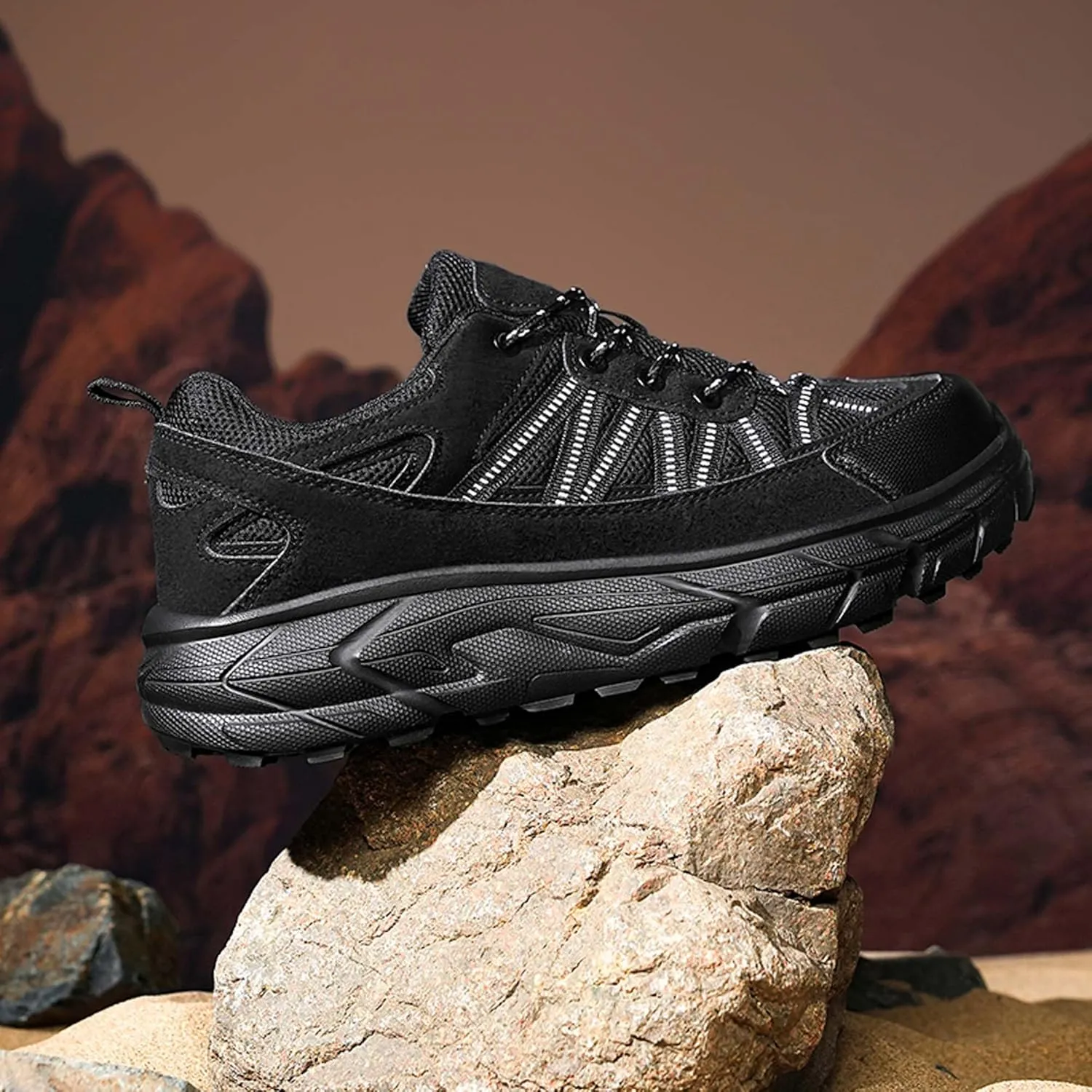 Large Size Hiking Shoes, Ultra Light Outdoor Leisure Rubber Sole, Four Season Sports Shoes