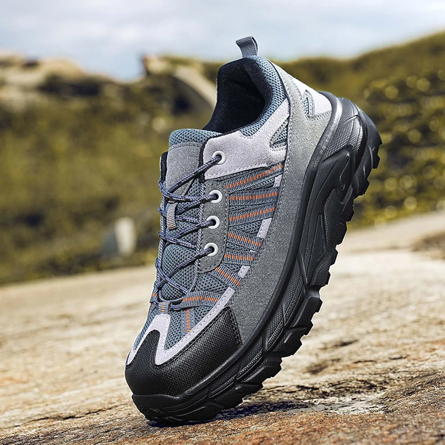 Large Size Hiking Shoes, Ultra Light Outdoor Leisure Rubber Sole, Four Season Sports Shoes