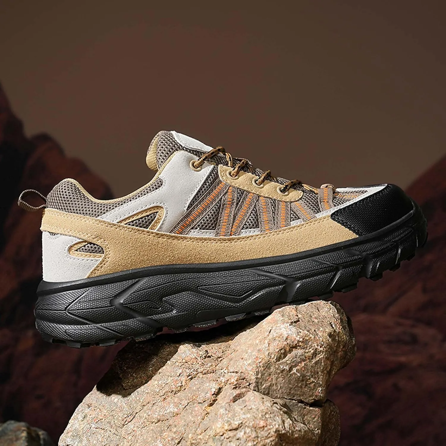 Large Size Hiking Shoes, Ultra Light Outdoor Leisure Rubber Sole, Four Season Sports Shoes