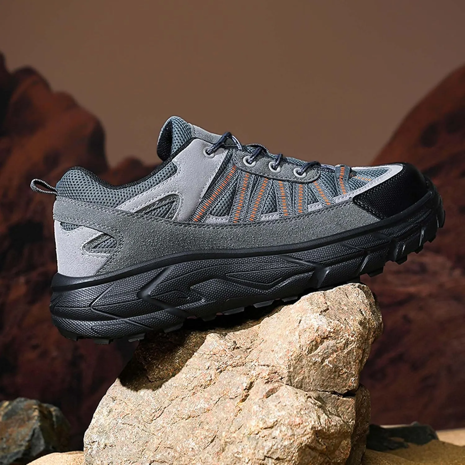 Large Size Hiking Shoes, Ultra Light Outdoor Leisure Rubber Sole, Four Season Sports Shoes