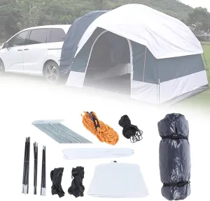 Large Space, Outdoor Car Tent, 4-Person Family Dome Tent, Quick Setup, Ideal for Camping, Adventure, and Family Outings 98.43 * 98.43 * 78.74inch (White Green)