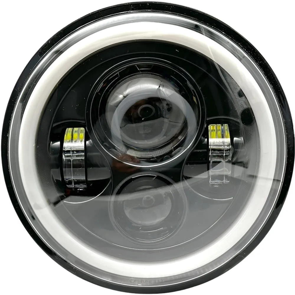 LED Replacement 7" Headlamp With HALO Driving Light and Amber Indicator