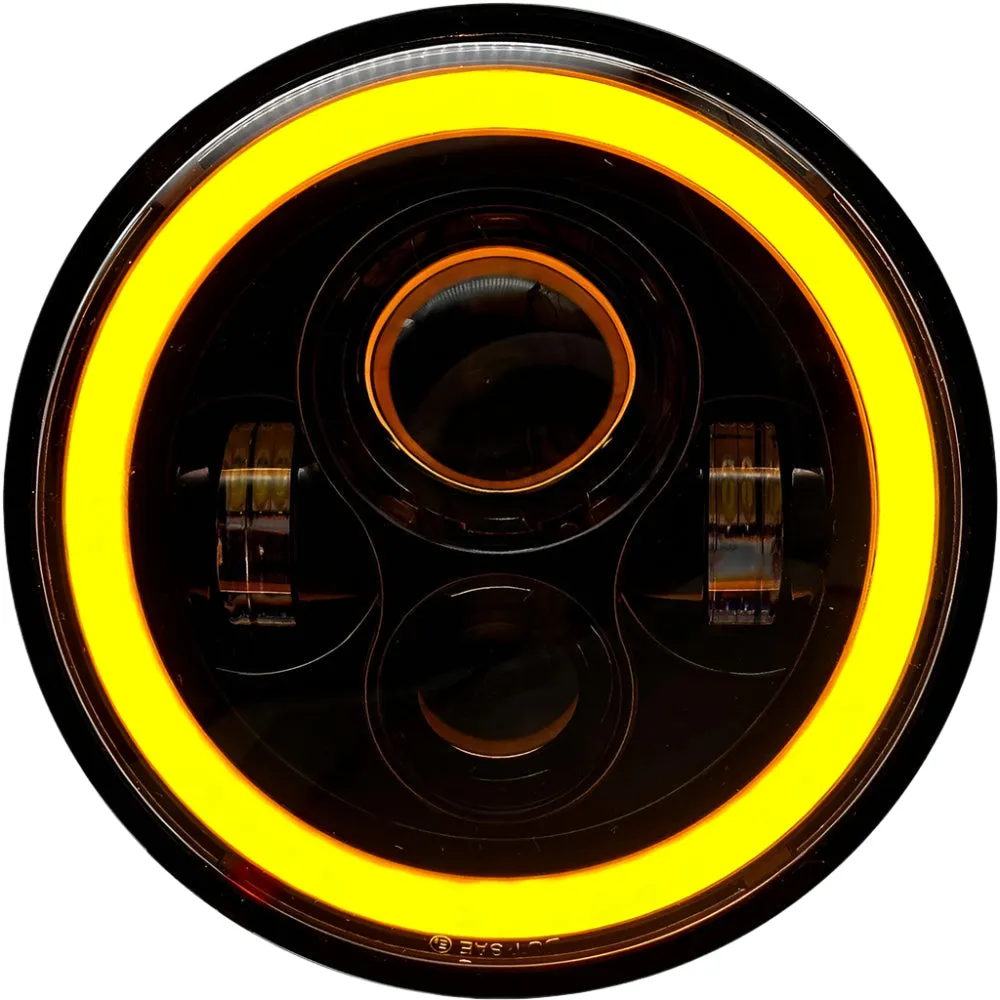 LED Replacement 7" Headlamp With HALO Driving Light and Amber Indicator