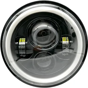 LED Replacement 7" Headlamp With HALO Driving Light and Amber Indicator