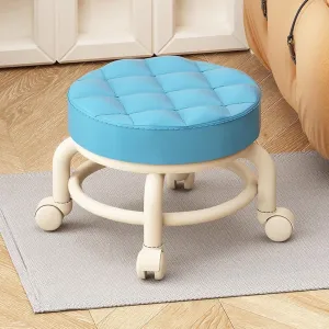 LeongLzt Low Stool with Wheels Heavy-Duty Round Stool 360-Degree Rotation Universal Wheels for Home & Office Guaranteed Durability