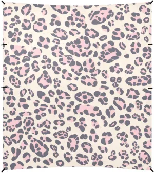 Leopard Skin Print Style Pink Beach Tent UPF50 Water-Resistant Sun Shelter with Sand Shovel for Family Travel
