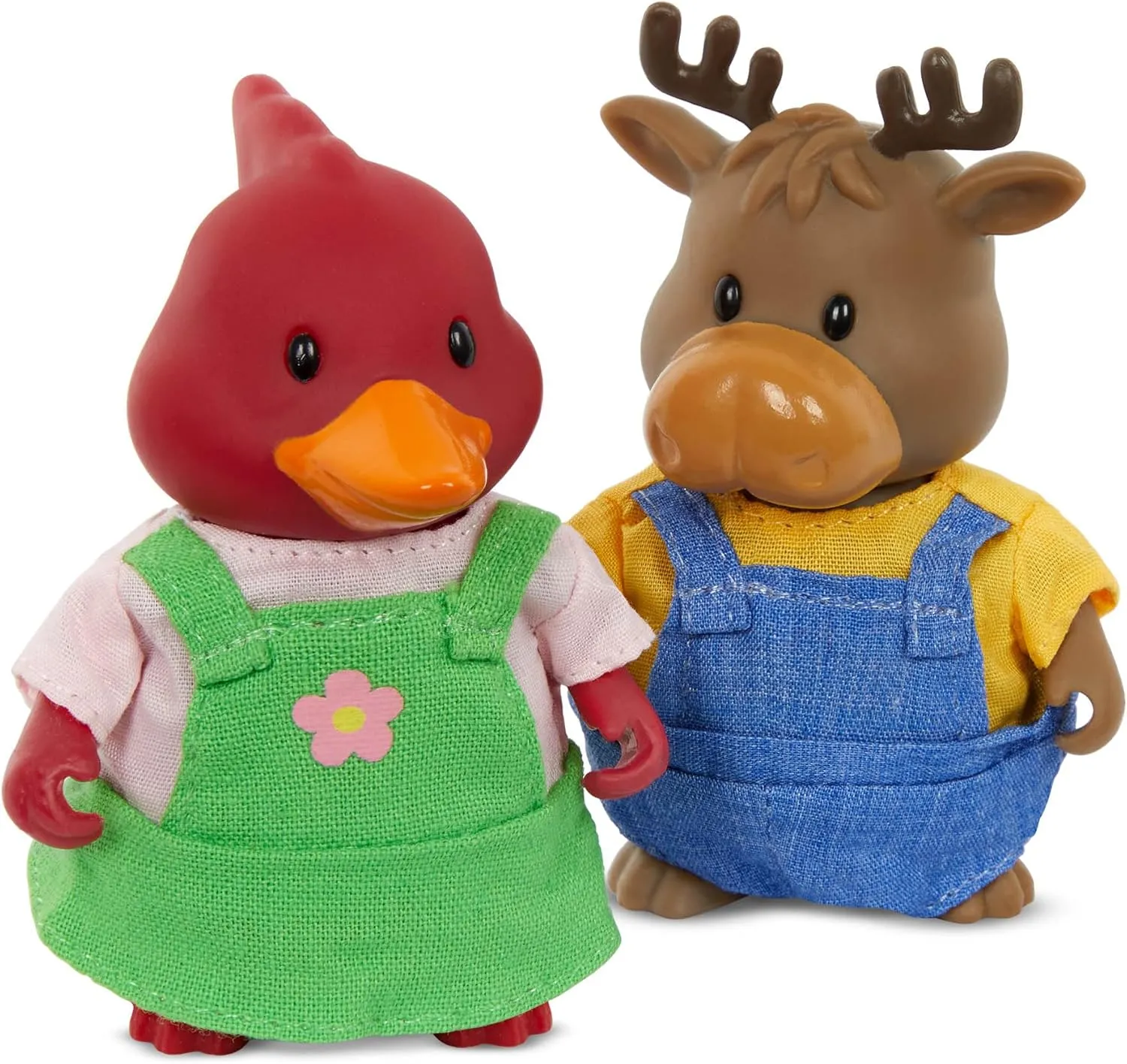 Li’l Woodzeez – Friendz Club Forest Set – Moose, Fox, Owl, Cardinal – Set of 4 Collectible Posable Doll Figures – Pretend Play Gift Toy for Kids Age 3 