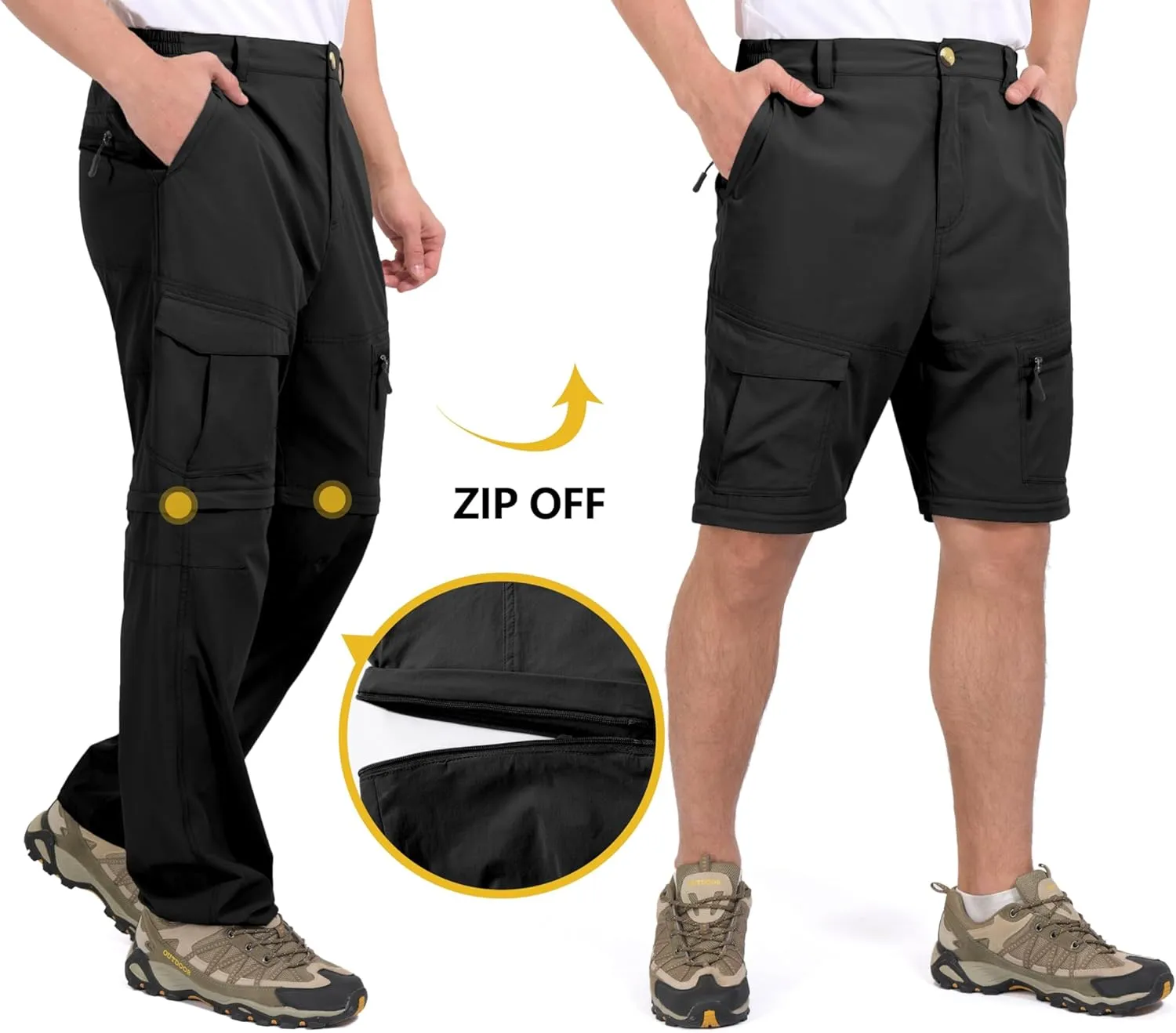 Little Donkey Andy Men's Stretch Convertible Pants, Zip-Off Quick-Dry Hiking Pants, UV Protection, Lightweight