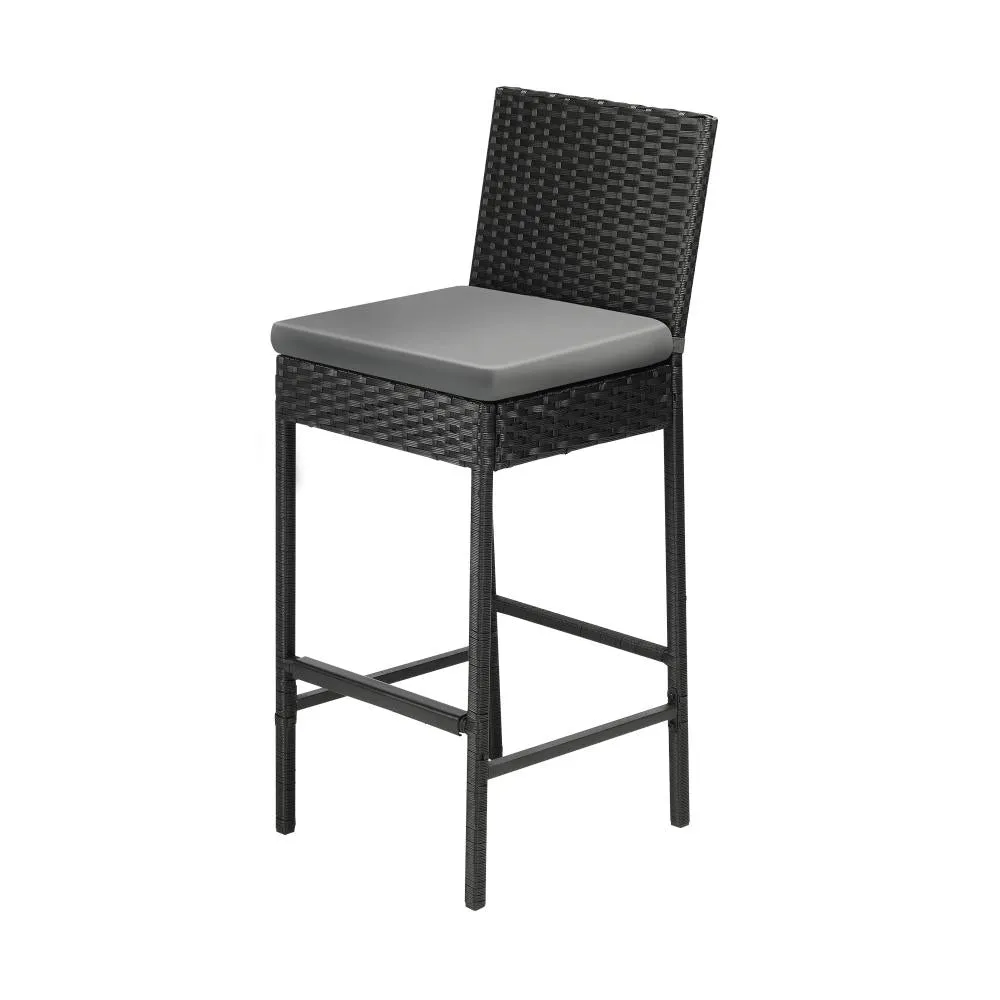 Livsip Outdoor Rattan Bar Stools Patio Dinning Chairs Cafe Garden Furniture 2X