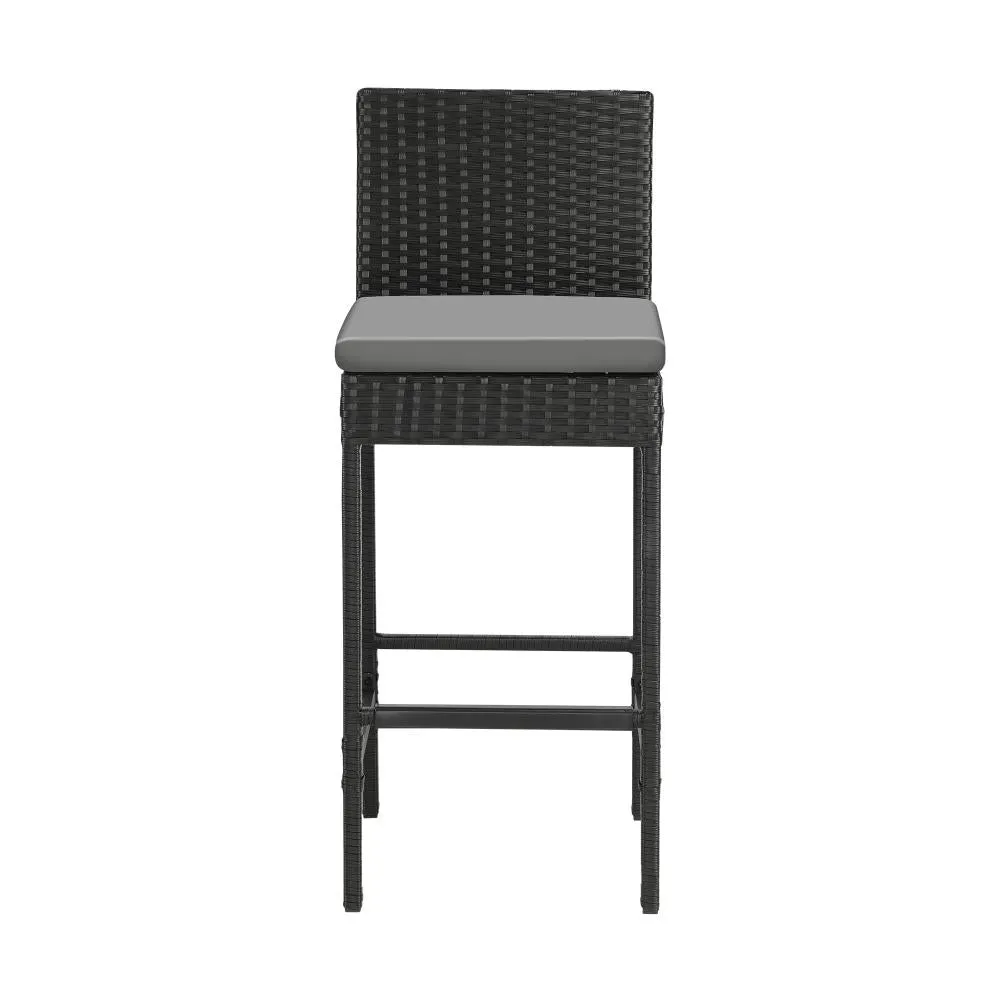 Livsip Outdoor Rattan Bar Stools Patio Dinning Chairs Cafe Garden Furniture 2X