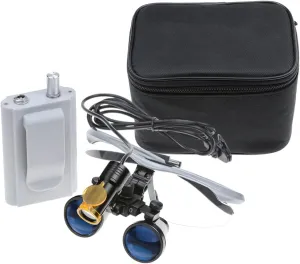 Loupes Magnifier Lab Binocular 3.5x420 Headlight Headlamp 5W Cloth Case