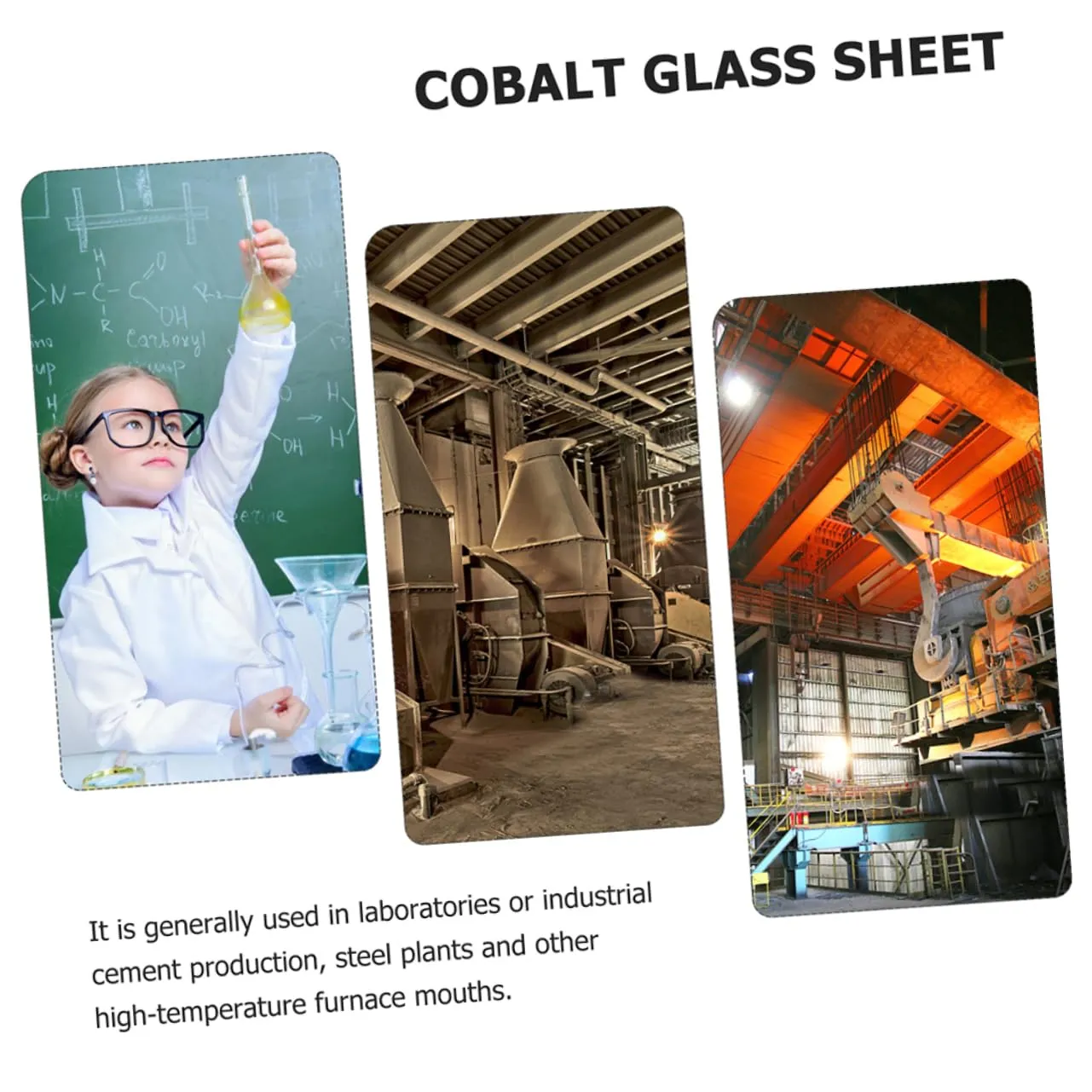 Luxshiny 4sets Cobalt Glass Flame Reaction Accessory Chemistry Lab Tool Blue Cobalt Glass Plate 3pcs*4 Random Color