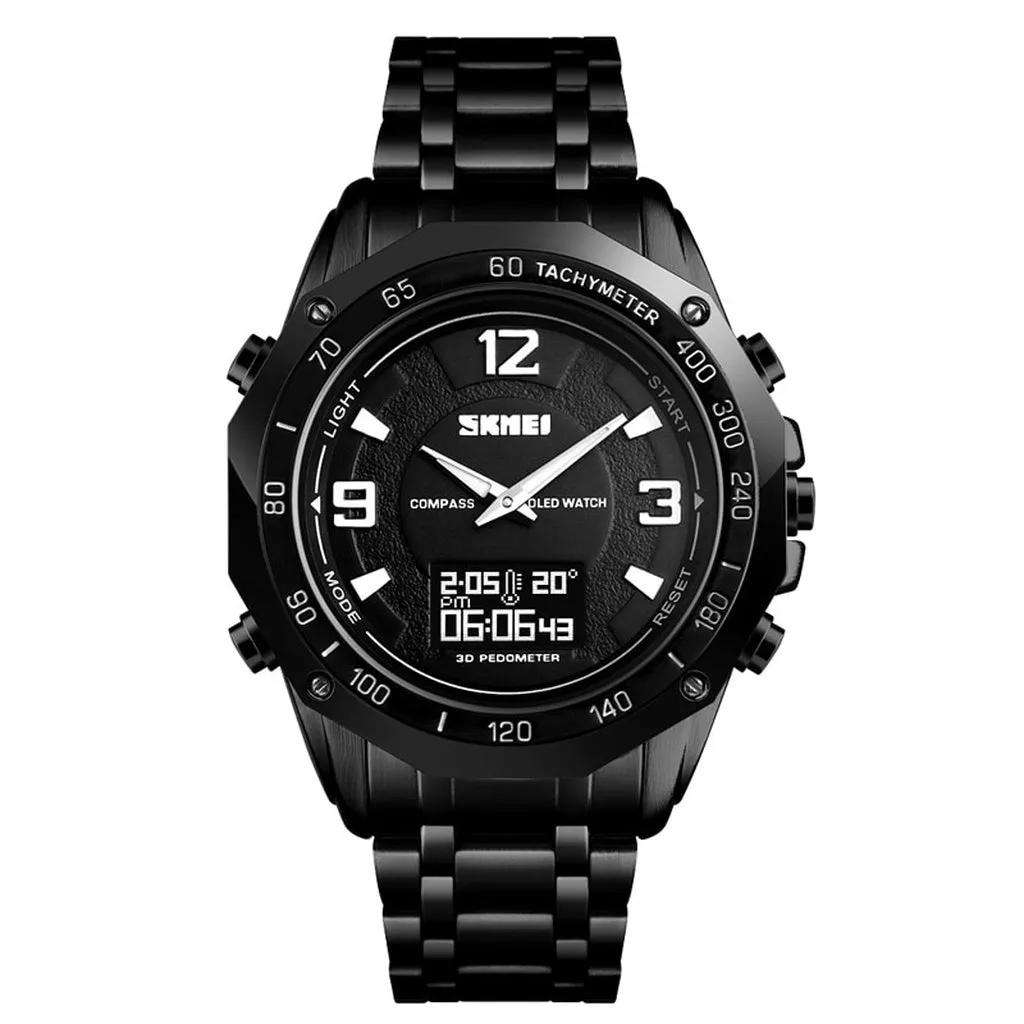Luxury Watch Men Thermometer Compass Digital Clock Calorie Pedometer Sport Mans Wristwatch Fashion Military Men's Watches SKMEI