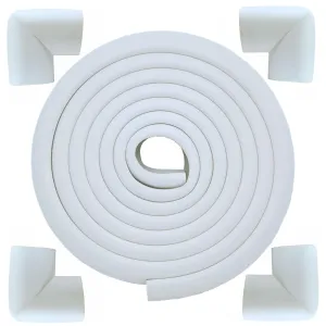 M2cbridge L Shape Extra Thick Furniture Table Edge Protectors Foam Baby Safety Bumper Guard (Off White(13.1ft Edge   4 Corners))