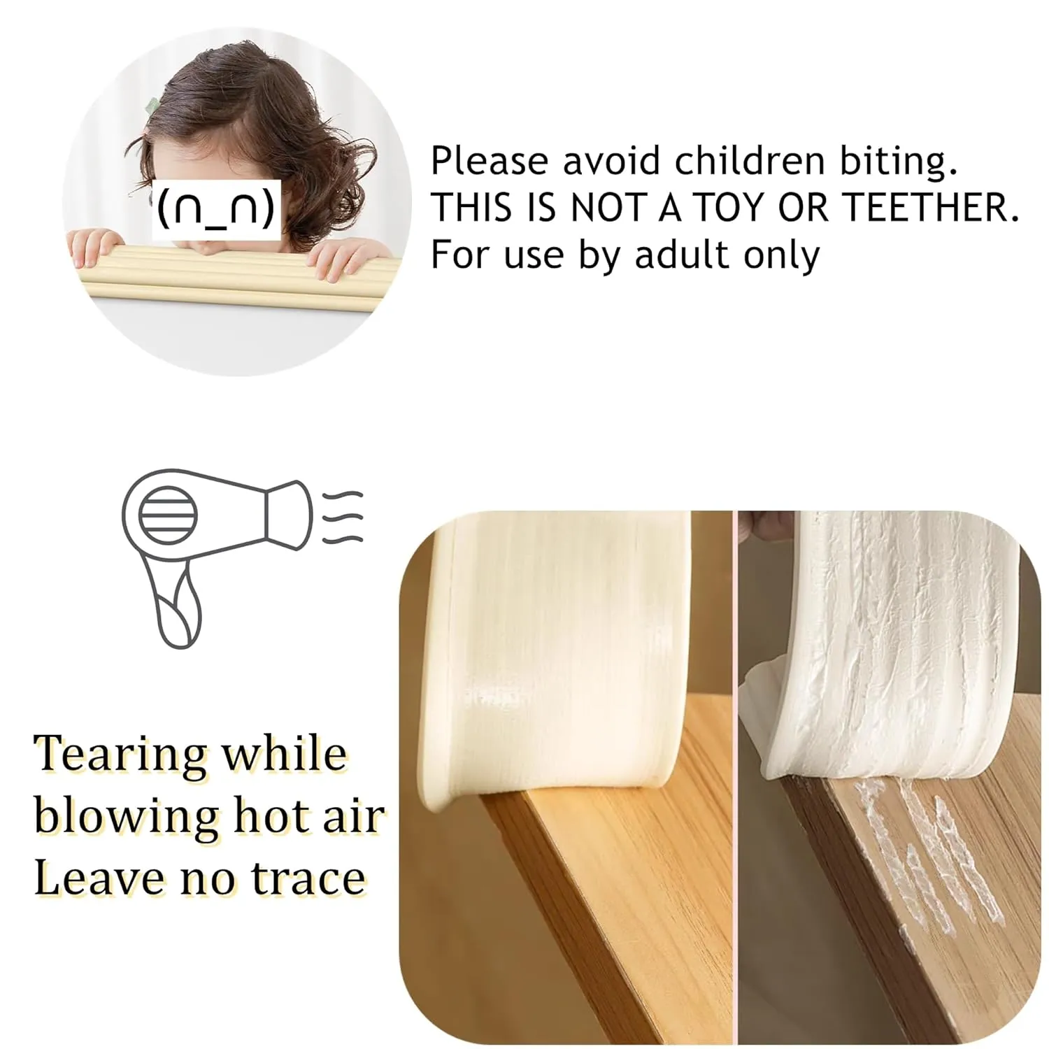 M2cbridge L Shape Extra Thick Furniture Table Edge Protectors Foam Baby Safety Bumper Guard (Off White(13.1ft Edge   4 Corners))