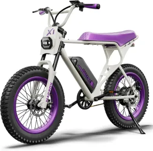 MACFOX X1S 2025 Ebikes for Adults, 750W Electric Bike Wheelie 25 MPH Max Speed, 38 Miles Range, 20" Fat Tire E-Bike with Front Suspension, E-Bikes for Riding to School (Class-3)