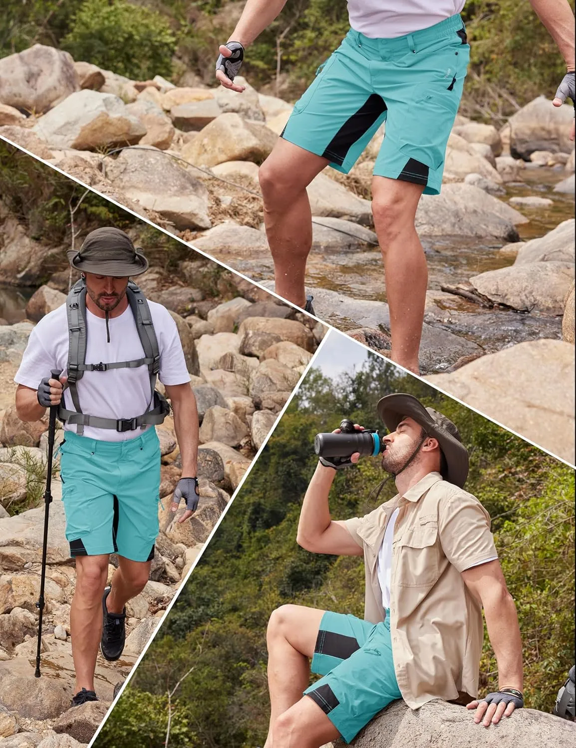MAGCOMSEN Men's Hiking Shorts 5 Pockets Ripstop, Quick Dry, Summer Athletic Shorts for Workout, Hiking, Cycling