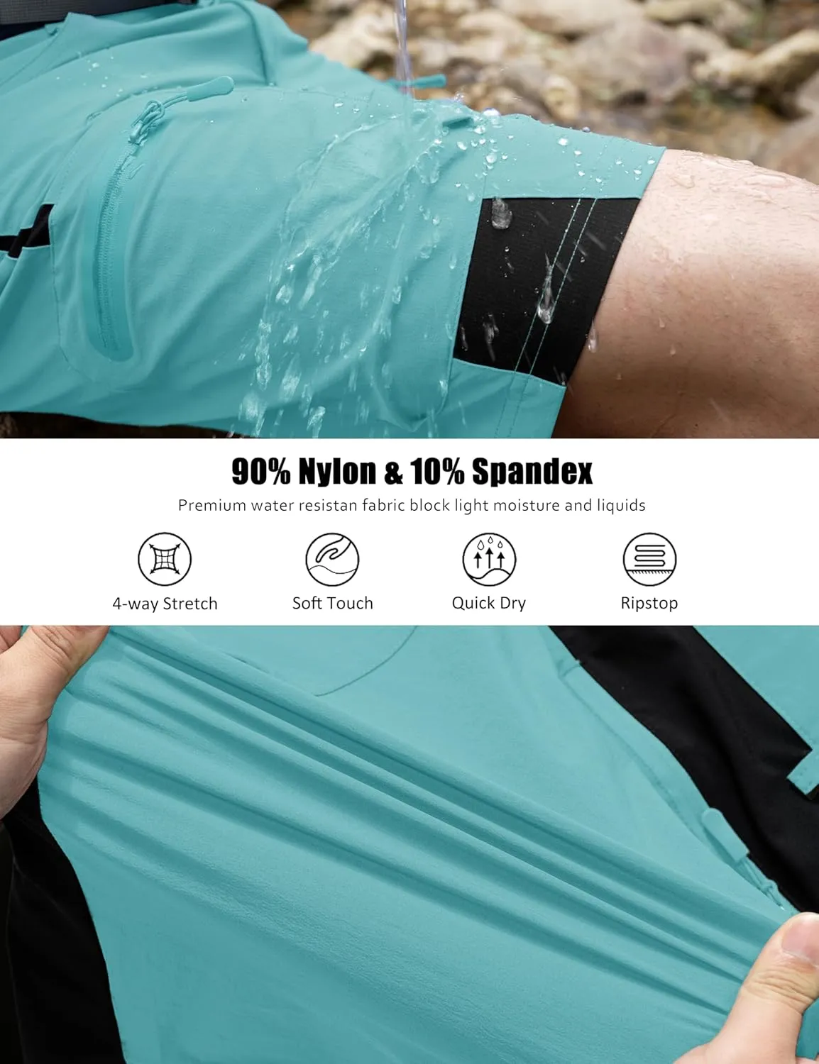 MAGCOMSEN Men's Hiking Shorts 5 Pockets Ripstop, Quick Dry, Summer Athletic Shorts for Workout, Hiking, Cycling