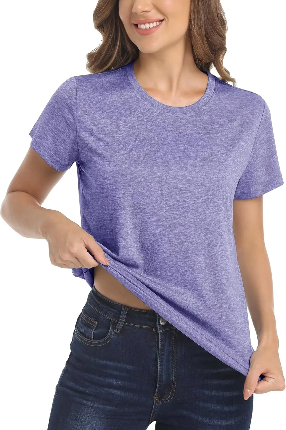 MAGCOMSEN Women's Short Sleeve Quick Dry T-Shirts Wicking Moisture Workout Athletic Running Shirts
