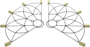 Mandala Fire Fans Pair/Set of 2 / - Made with Kevlar Aramid for Dancers 5 Wicks 2 Inch Kevlar for Performances & Festival Practice Flow Spinning Belly Dance Lotus Flower