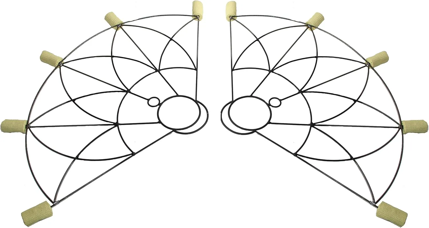 Mandala Fire Fans Pair/Set of 2 / - Made with Kevlar Aramid for Dancers 5 Wicks 2 Inch Kevlar for Performances & Festival Practice Flow Spinning Belly Dance Lotus Flower