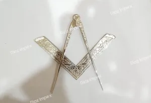 Masonic Lodge Ceremonial SILVER 6" LARGE Square and Compass For Bible CLASS A, Blue Lodge Holy Bible Square Compass Premium Look, Gift For Master Mason,Freemason and Lodge Brothers