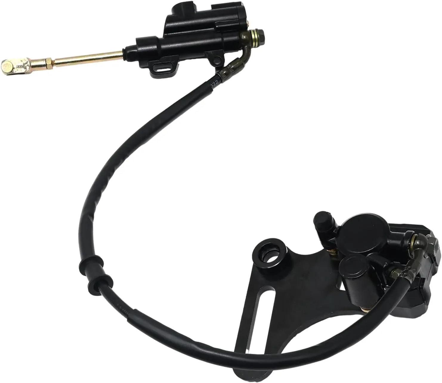 MDEOOSKY 15MM Rear Brake Assembly Master Hydraulic Cylinder Caliper with Replaced Disc Brake Pad Coolster Wheel Axle for 125cc 110cc Dirt Bike Pit Bike KLX BBR CRF TTR SDG