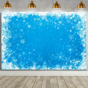 MEHOFOND Winter Ice Blue Frozen Backdrop Snowflake Background for Christmas Happy New Year Event Party Decorations Banner Xmas Photography Backdrop Portrait Photobooth Photo Studio 7x5ft