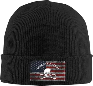 Memento Mori Skull Unisex Four Seasons Knitted Hat Winter Warm Hats Hats for Men Women One Size Black